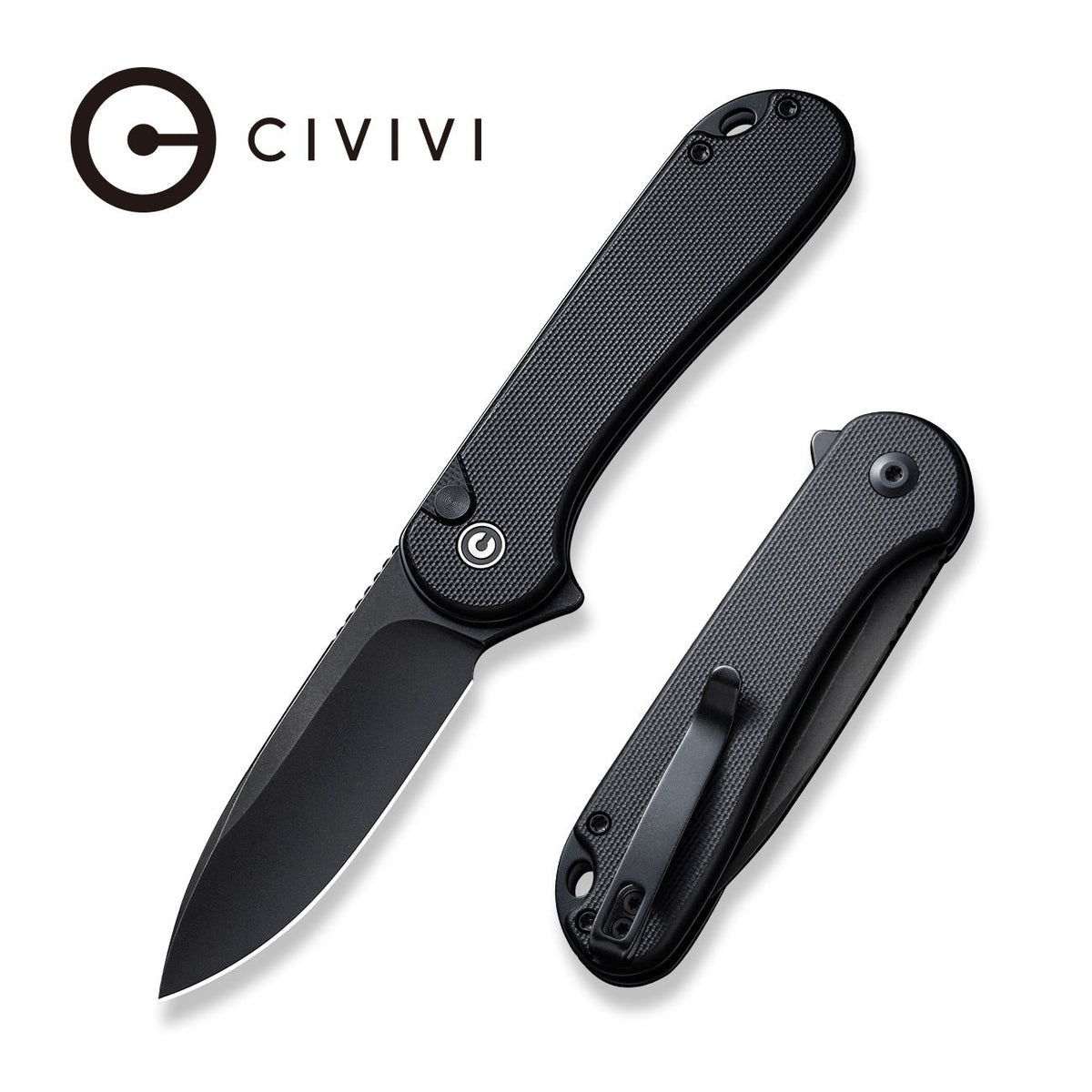 Button Lock Elementum Ii Knife, Black G10/black