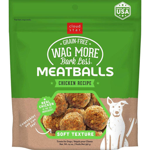 Cloudstar Wag More Bark Less Grain Free Chicken Meatballs - 14oz / Chicken