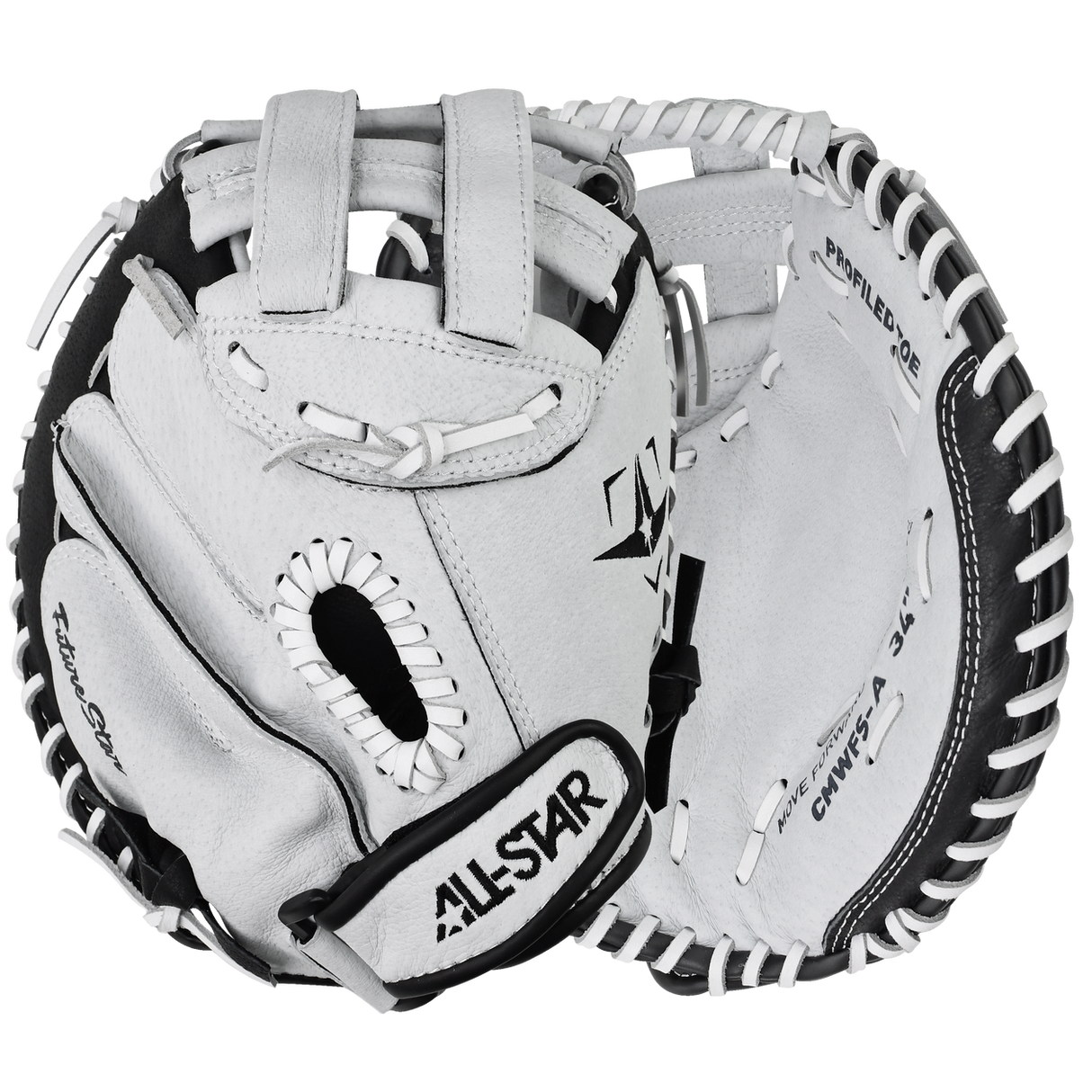 ALL STAR SPORTS Future Star Fastpitch Catching Mitt, LH Adult Black/white