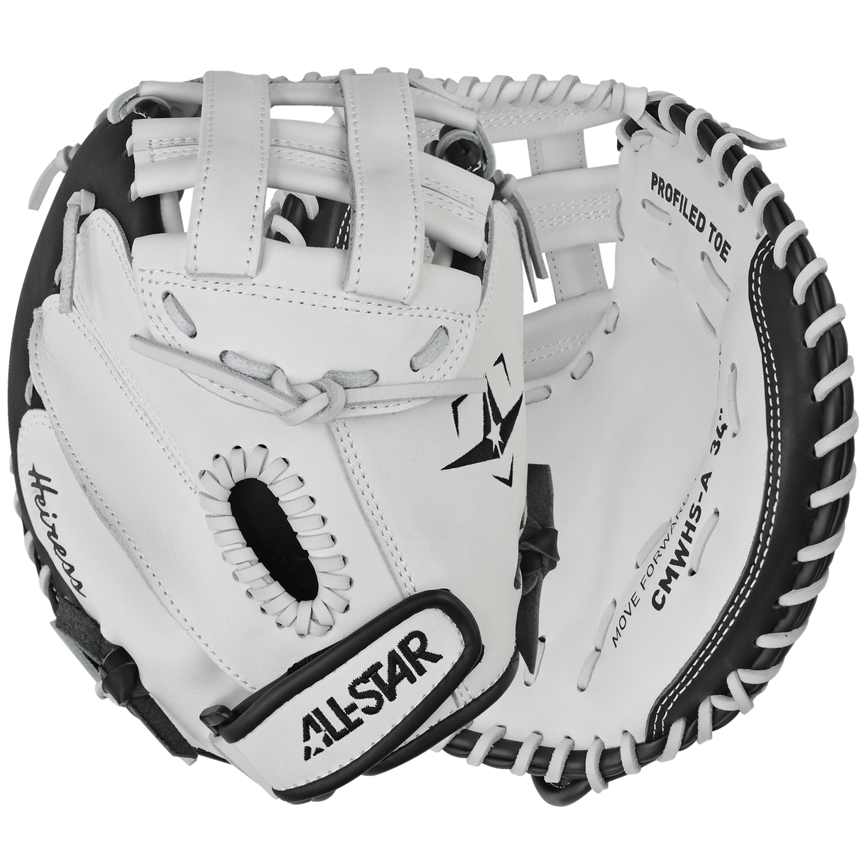 ALL STAR SPORTS Heiress Fastpitch Catching Mitt, RH Adult Black/white