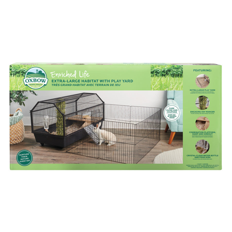 Oxbow Animal Health Enriched Life Habitat with Play Yard