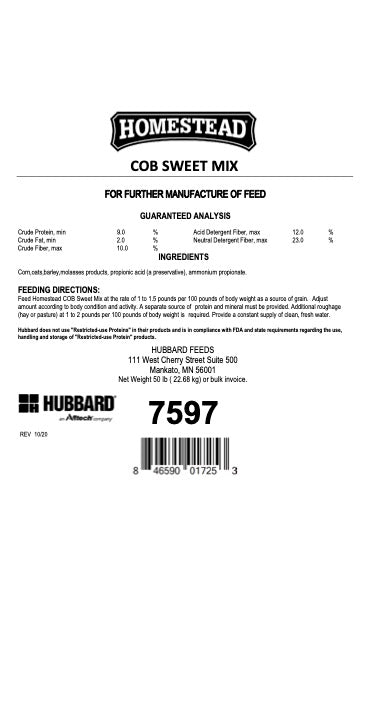 Hubbard Feeds Homestead COB Sweet Mix Multispecies