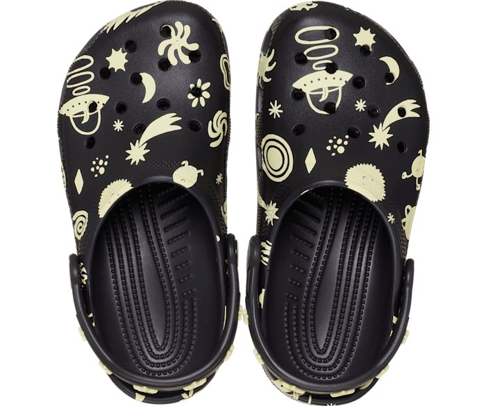 Crocs Kids' Classic Glow-in-the-Dark Space Clog - Black Black