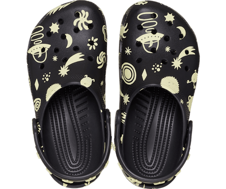 Crocs Kids' Classic Glow-in-the-Dark Space Clog - Black Black