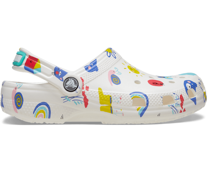 Crocs Toddler Classic Doodle Print Clog - White/Multi White/Multi