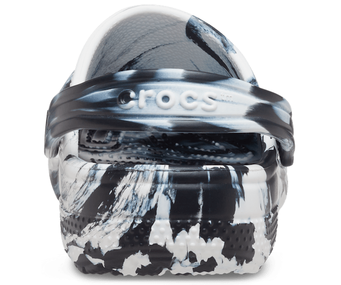 Crocs Kids' Classic Marbled Clog - Black/White Black/White