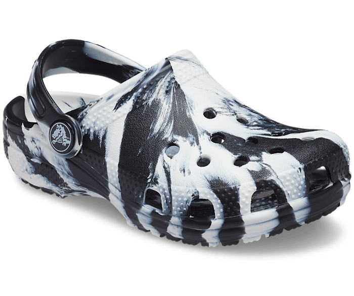 Crocs Toddler Classic Marbled Clog - Black/White Black/White