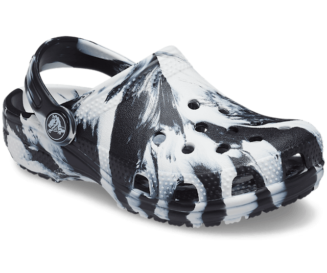 Crocs Toddler Classic Marbled Clog - Black/White Black/White