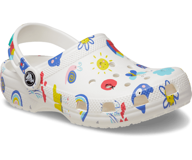 Crocs Toddler Classic Doodle Print Clog - White/Multi White/Multi