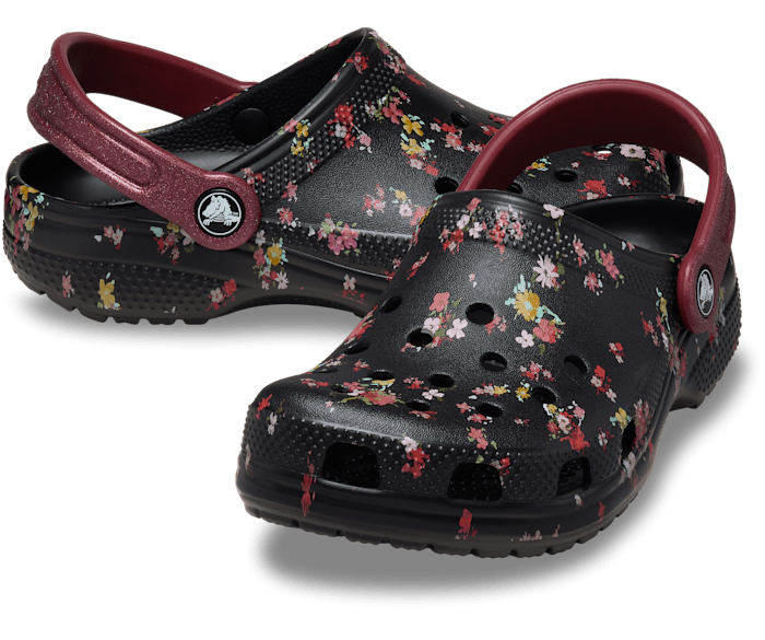 Crocs Kids' Classic Ditsy Floral Clog - Black/Multi Black/Multi