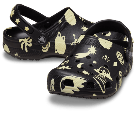 Crocs Kids' Classic Glow-in-the-Dark Space Clog - Black Black