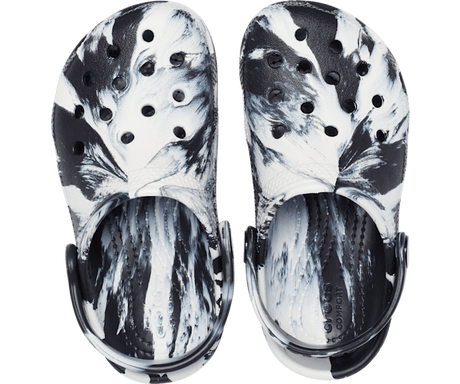 Crocs Toddler Classic Marbled Clog - Black/White Black/White