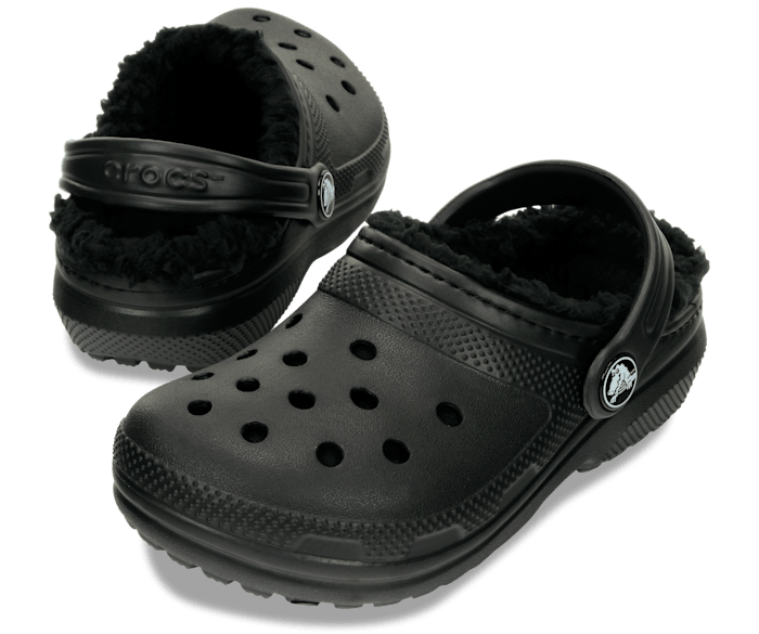 Crocs Toddler Classic Lined Clog - Black/Black Black/Black