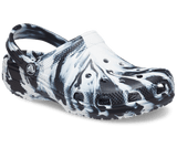 Crocs Kids' Classic Marbled Clog - Black/White Black/White