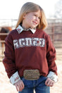 Cruel Girl Girl's Rodeo Sweatshirt - Burgundy - (CWK8002001) Burgundy