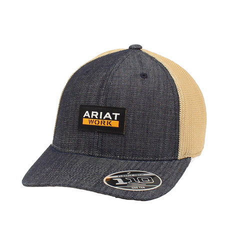 Ariat Work FlexFit Mesh Snapback Baseball Cap - Denim Denim / Beige