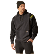 Ariat Rebar Workman Colorblock Logo Hoodie Black  /  Charcoal Heather /  / Regular