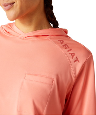 Ariat Rebar Sunblocker Hooded T-Shirt Shell Pink /  / Regular