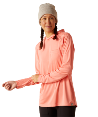 Ariat Rebar Sunblocker Hooded T-Shirt Shell Pink /  / Regular