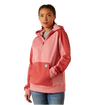 Ariat Rebar Colorblocked 1/2 Zip Hoodie Mauve Glow  /  Mineral Red /  / Regular