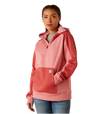 Ariat Rebar Colorblocked 1/2 Zip Hoodie Mauve Glow  /  Mineral Red /  / Regular