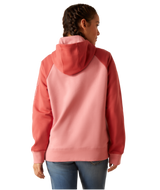 Ariat Rebar Colorblocked 1/2 Zip Hoodie Mauve Glow  /  Mineral Red /  / Regular