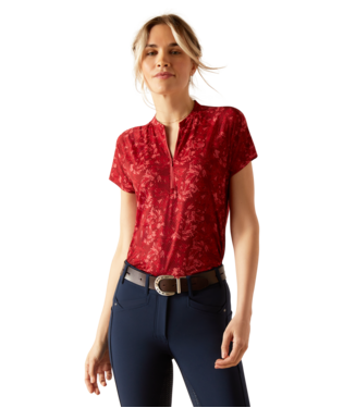 Ariat Labyrinth 1/4 Zip Baselayer Garnet Exploded Floral /  / Regular