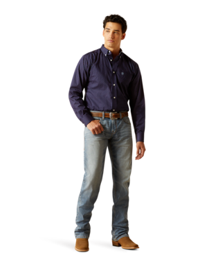 Ariat Wrinkle Free Wells Fitted Shirt Peacoat /  / Regular
