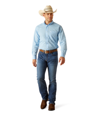 Ariat Solid Slub Classic Fit Shirt Coast Azure Blue /  / Regular