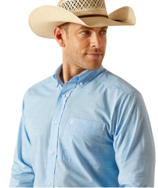 Ariat Solid Slub Classic Fit Shirt Coast Azure Blue /  / Regular