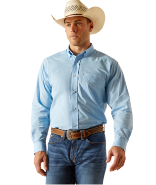 Ariat Solid Slub Classic Fit Shirt Coast Azure Blue /  / Regular