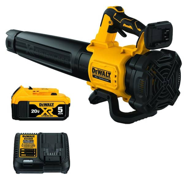 Dewalt 20V MAX 125 MPH 450 CFM Brushless Cordless Battery Powered Blower Kit - 5 Ah Battery & Charger