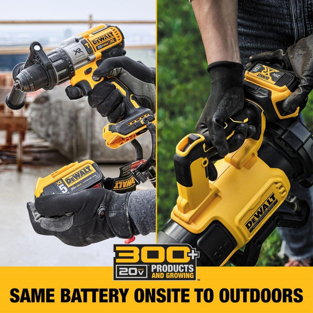 Dewalt 20V MAX 125 MPH 450 CFM Brushless Cordless Battery Powered Blower Kit - 5 Ah Battery & Charger