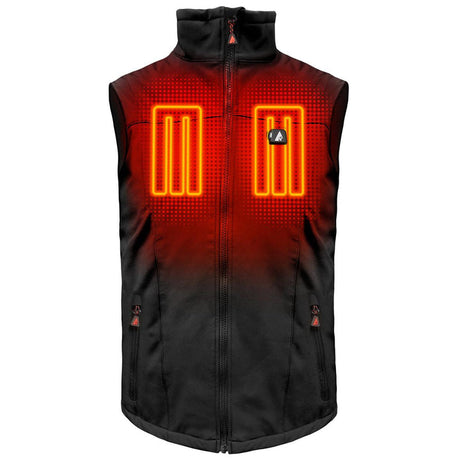 Action Heat Men's 5V Battery Heated Softshell Vest - Black Black