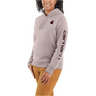 Carhartt Women's Relaxed Fit Midweight Logo Sleeve Graphic Hoodie Mink / REG