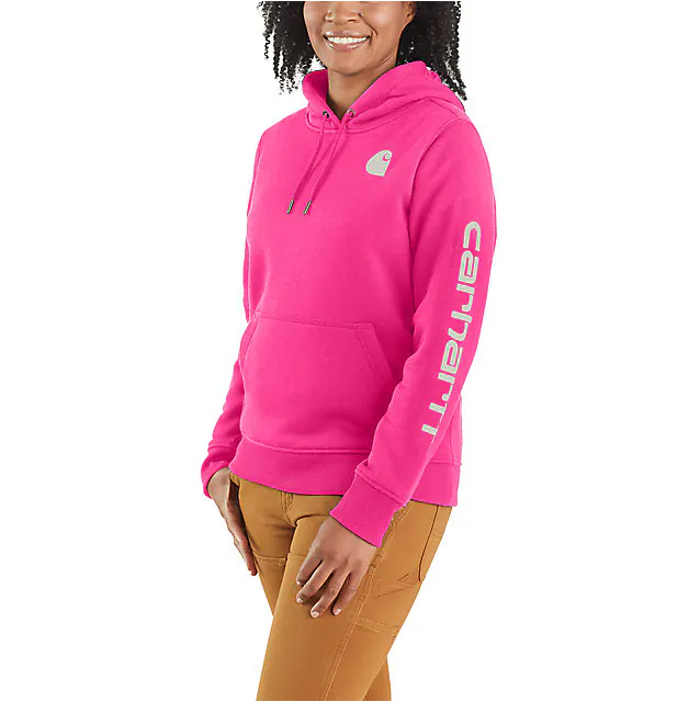 Carhartt Women s Relaxed Fit Midweight Logo Sleeve Graphic Hoodie JAXOutdoorGearFarmandRanch