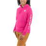 Carhartt Women's Relaxed Fit Midweight Logo Sleeve Graphic Hoodie Pink Glow / REG