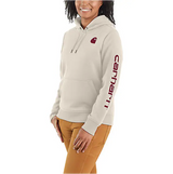 Carhartt Women's Relaxed Fit Midweight Logo Sleeve Graphic Hoodie Malt / REG