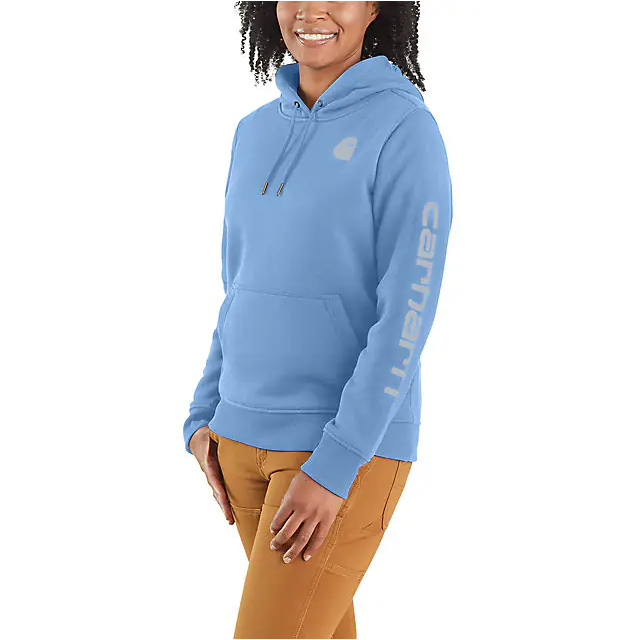 Carhartt Women's Relaxed Fit Midweight Logo Sleeve Graphic Hoodie kystone / REG / S