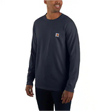 Carhartt Men's Force Relaxed Fit Midweight Long-Sleeve Pocket T-Shirt Navy / REG