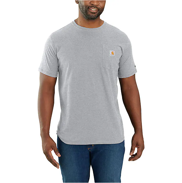 Carhartt Men's Force Relaxed Fit Mid Weight Short-Sleeve Pocket T-Shirt Heather Gray / REG