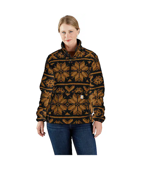 Carhartt Women's Loose Fit Fleece Pullover - 3 Warmest Rating - Black Fairisle