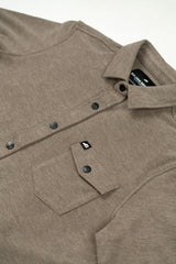 Belong Designs Mens Sherman Fleece Button Up Brown