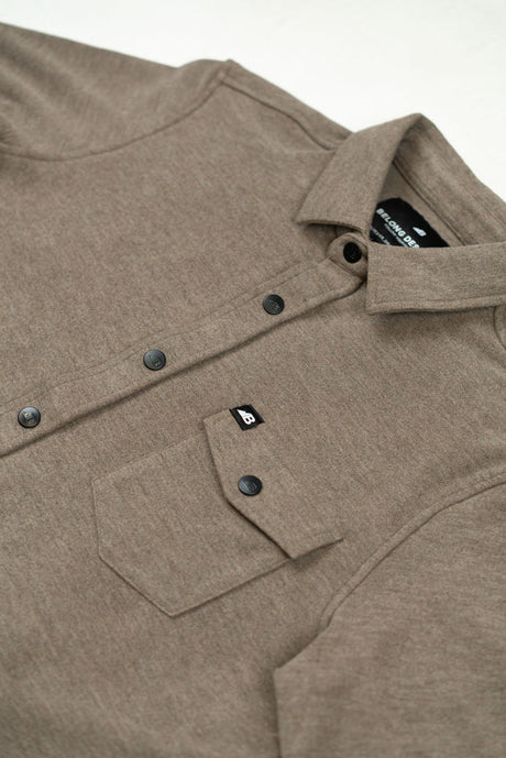 Belong Designs Mens Sherman Fleece Button Up Brown