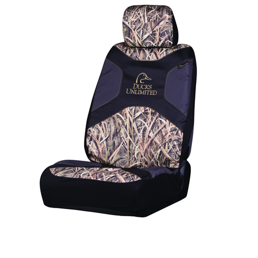 Ducks Unlimited Stacked Logo Low-Back Camo Seat Cover 2.0 Mossy Oak Blades