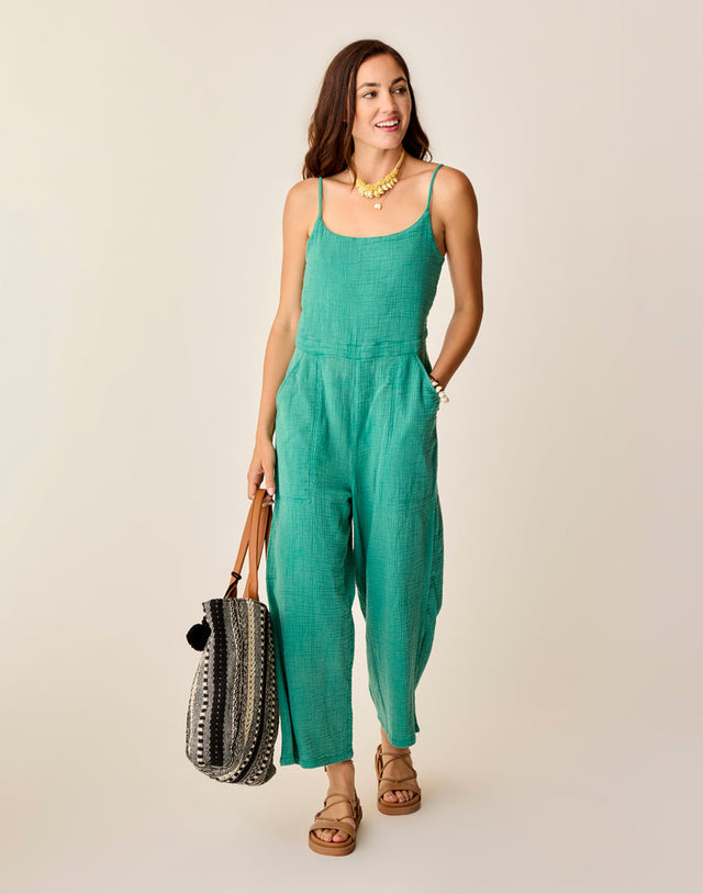 Carve Designs Knox Gauze Jumpsuit - Jade Jade