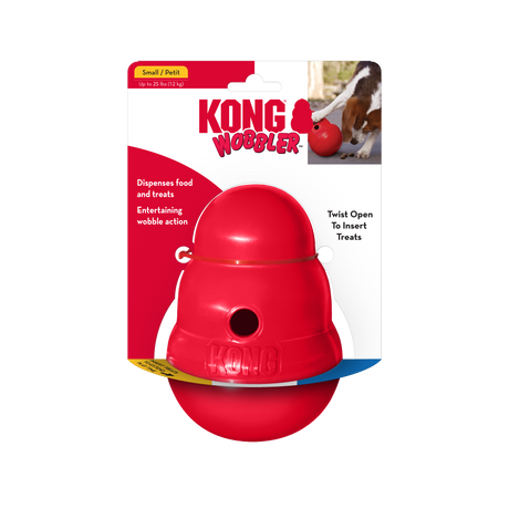 Kong Wobbler Food and Treat Dispenser Dog Toy -  Small Red