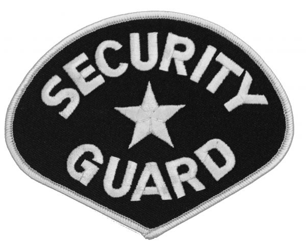 Ace World Security Guard Embroidered Patch Black Black_white