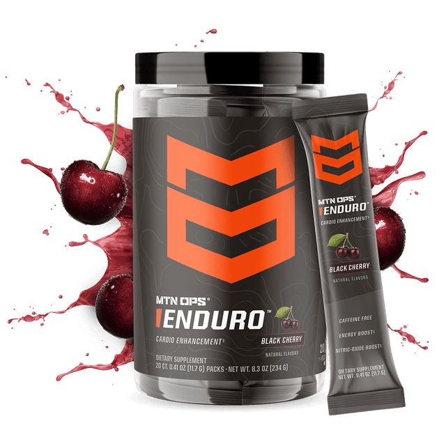Mtn Ops Enduro Non-caff Energy + Cardio Enhancement + Hydration Trail Packs Black cherry