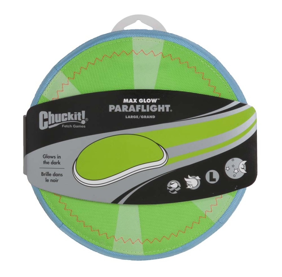 Chuckit! Paraflight Max Glow Dog Toy - Large Green